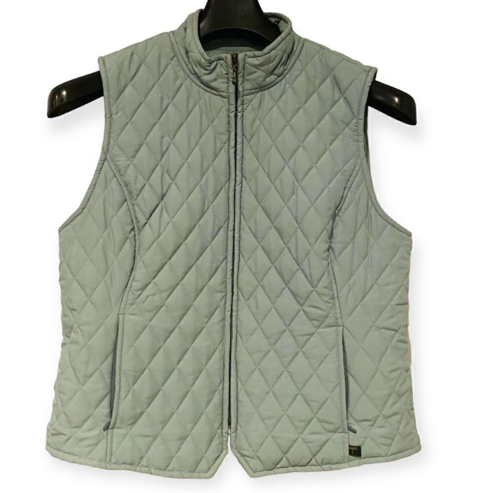 Tyler Boe Blue Quilted Full Zip Vest Size Large
